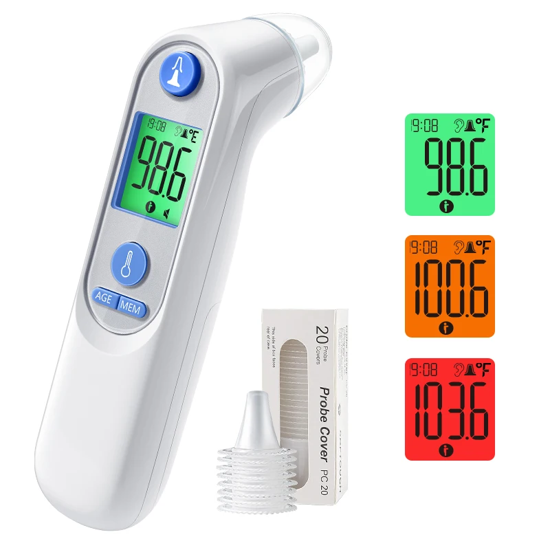 Wholesale Price Age Function 3 color coded Infrared Ear Thermometers For Medical Baby