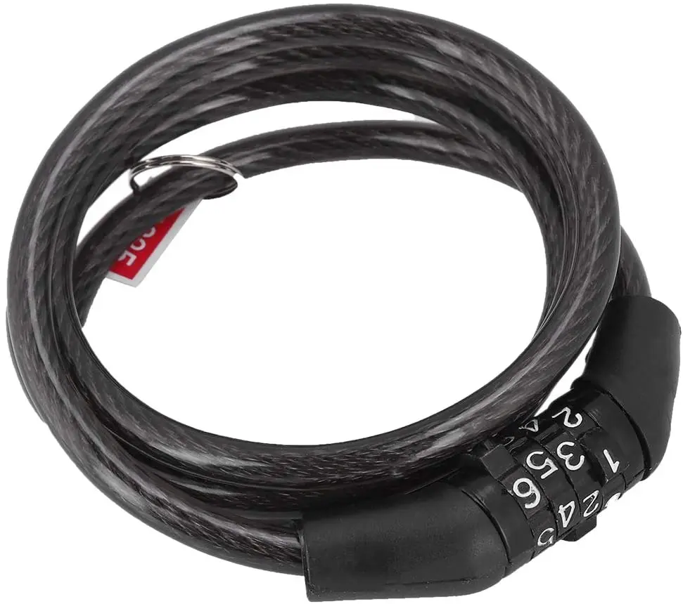Multi-function Portable Cycling Motorcycle Safety Cable Wire Bike Lock with 4 Digit Code