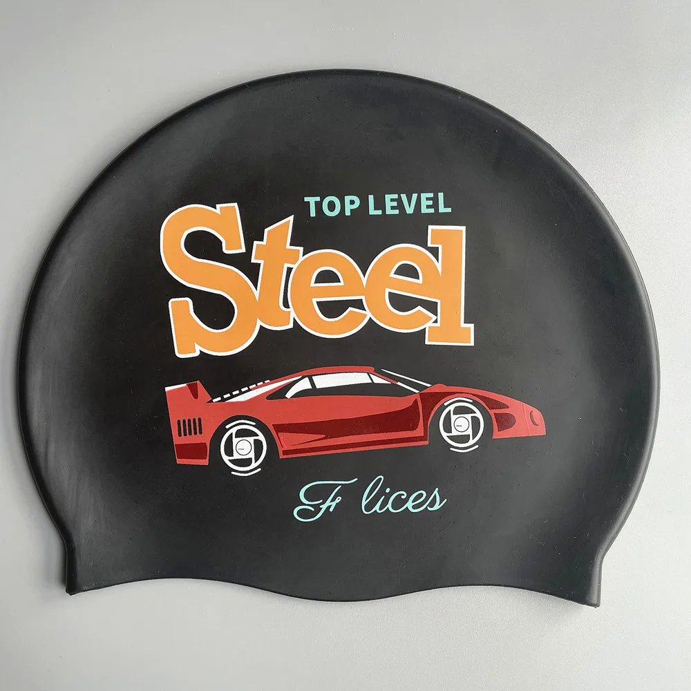 Unisex Waterproof Durable Non-Slip Elastic Kids Swim Cap Cartoon Silicone Swimming Caps