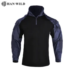 HAN WILD Tactical protective camouflage suit training frog suit hooded T-shirt