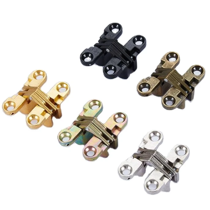 Factory custom soss invisible hinges heavy duty concealed cabinet cross hinges for furniture folding table door hinges