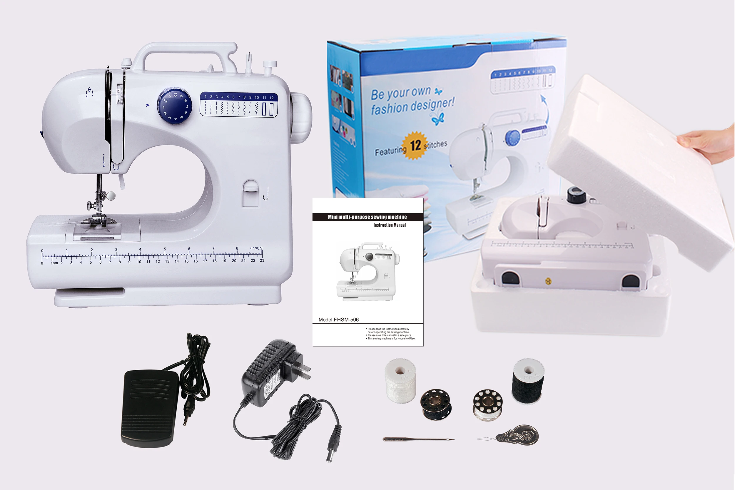 12 Stitches Sewing Machine Portable Sewing Machine Domestic Sewing Machine FHSM-506