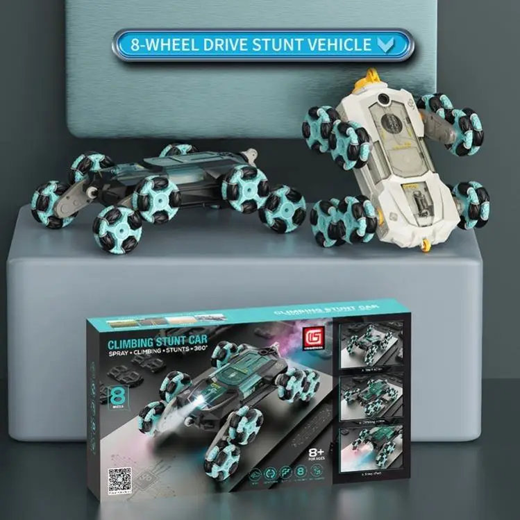 SINC045 New Radio Control 2.4GHz Stunt Sprayer Off-Road Climb Stairs Gesture Induction Eight-Wheel Twist Drift Car For Kids Gift