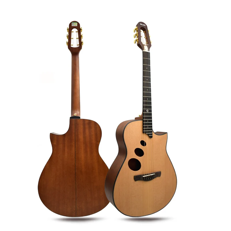 40inch Auditorium Geake JD-10NC Armrest Design High Quality Solid Acoustic Guitar with Three Sound Holes