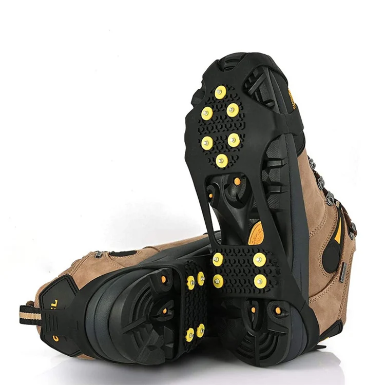 Ice Cleats Ice Grips Non-slip Over Shoe Rubber Spikes Crampons Anti Easy Slip 10 Steel Studs Ice Crampons