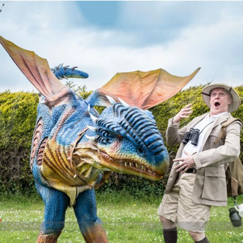 Life Size Adult Realistic amusement park hot sale dragon costume