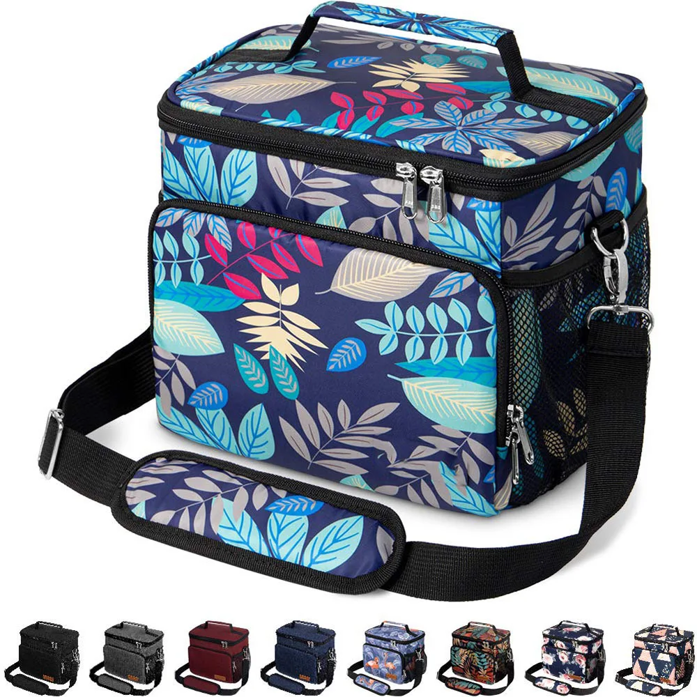 New arrival Eco-friendly shopping bag insulated food cooler bag customized durable cotton tote canvas lunch thermal cooler bag