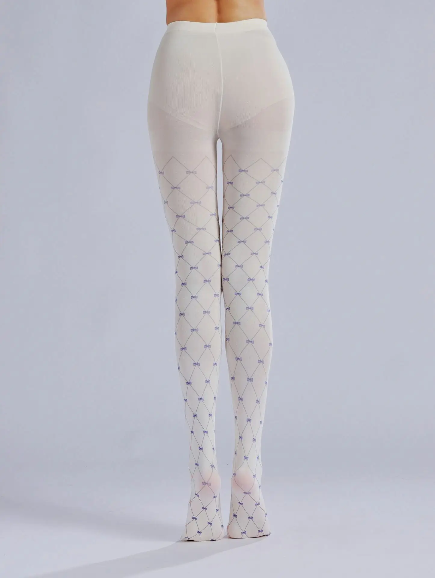 Custom Printed Rhombus Fashion Bottling Socks Mesh Pantyhose