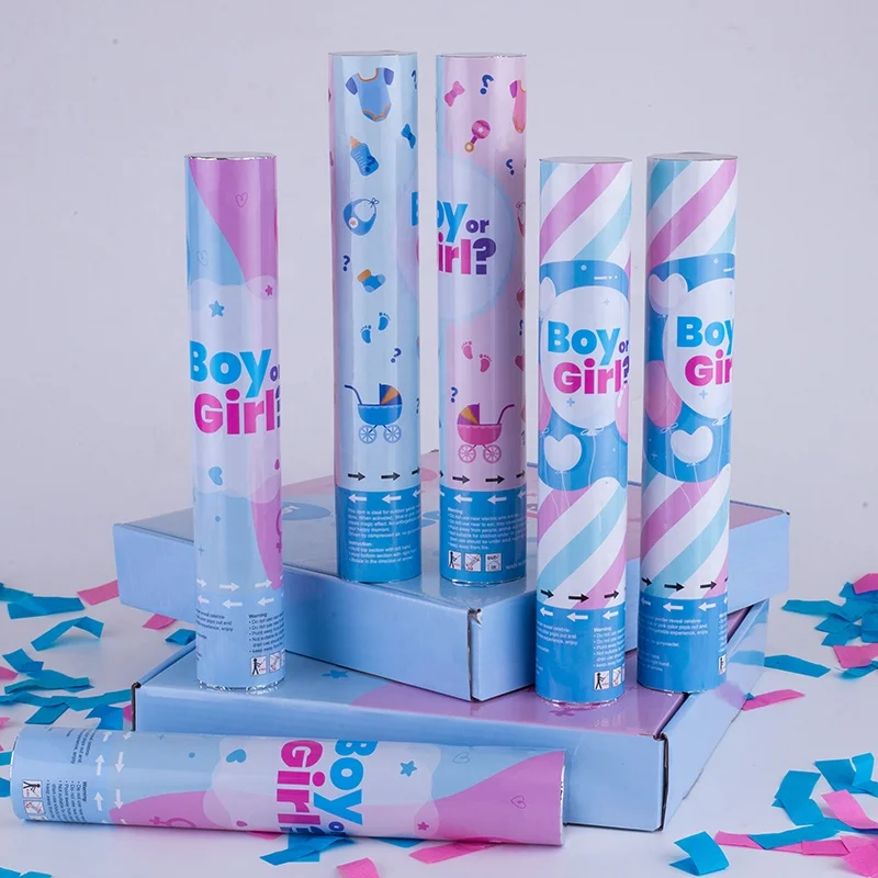 Biodegradable Gender Reveal Birthday Party Use Confetti Cannon Party Popper For Baby Shower