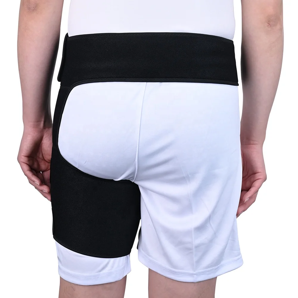 Kcross Groin Thigh Sleeve Hip Support Wrap for Pulled Groin Sciatic Nerve Pain Adjustable Neoprene Brace Hamstring Hip Support