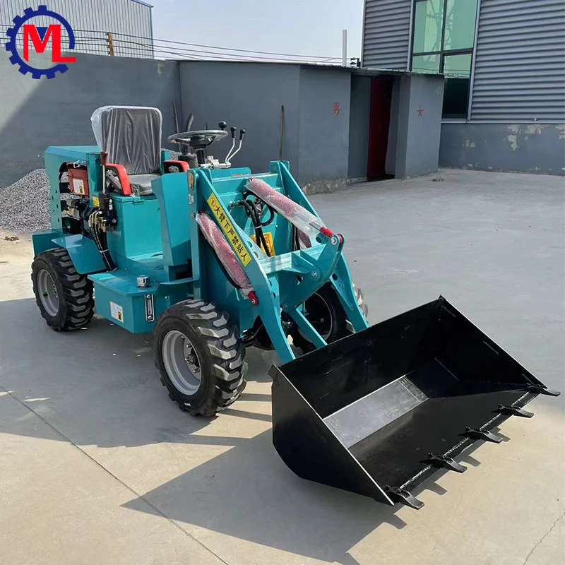 Mini Wheel Loader Construction 400kg Capacity Diesel 4x4 18HP Core Components including Motor Pump Gearbox PLC Available India