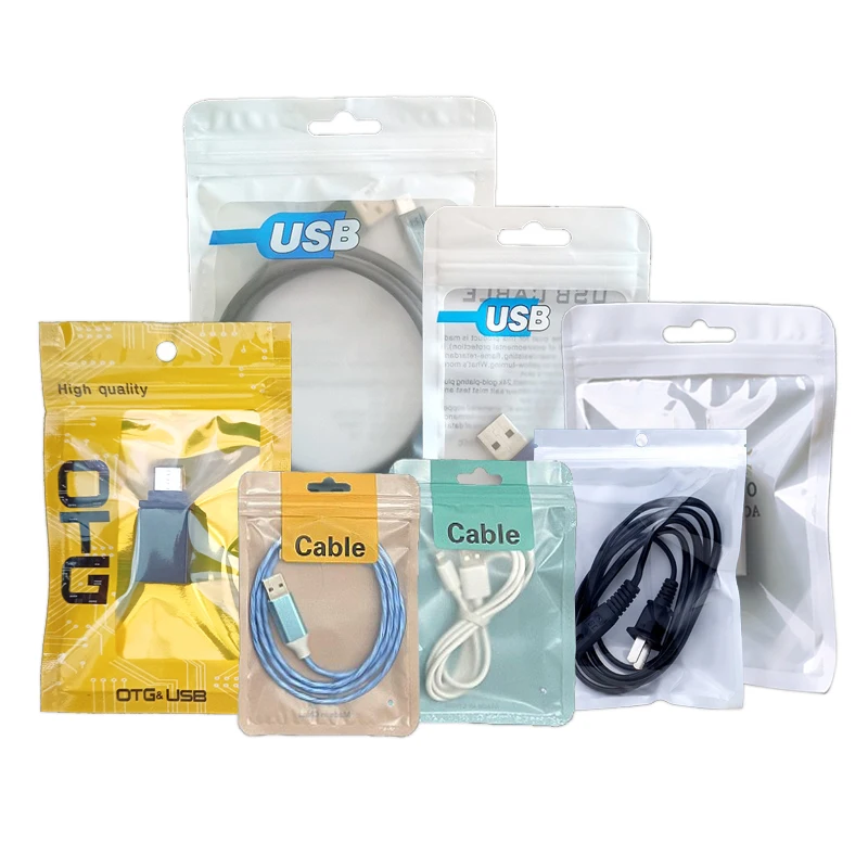 Custom Zipper Bag For Cables Phone Accessories Packaging Bags Zip Bags For Storing Watch Strap