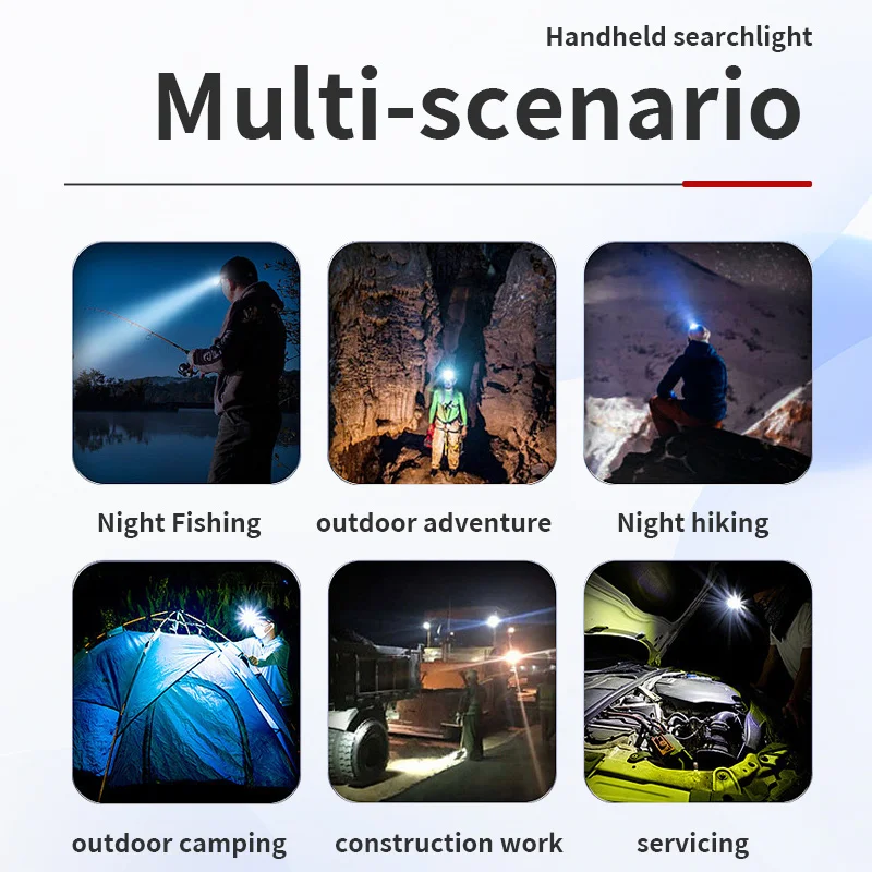 3000m remote bracket searchlight, outdoor camping glare lighting portable searchlight