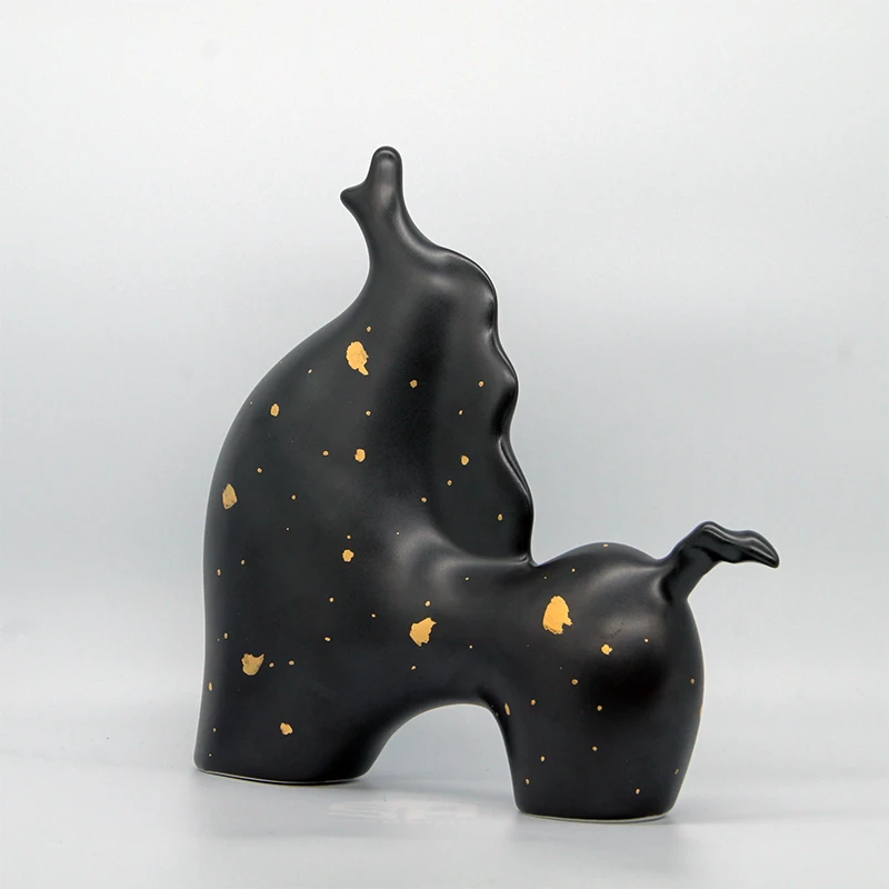 
THE SHOUTER Chinese Desktop Porcelain Ornament Contemporary Home Decor Ceramic Herding Horse Handmade Figurines 