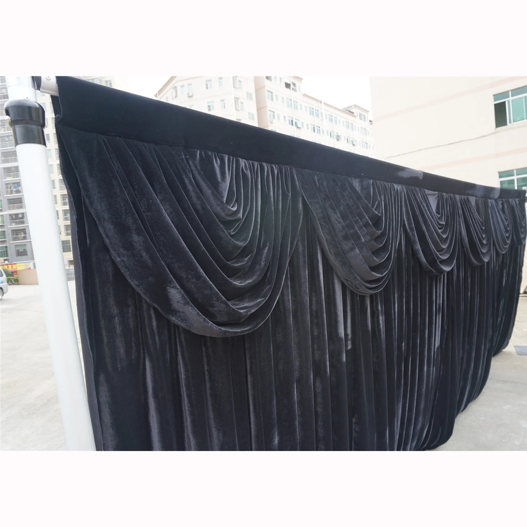 black drapes for photo booth trade show used pipe kits supply pleated design curtains customized