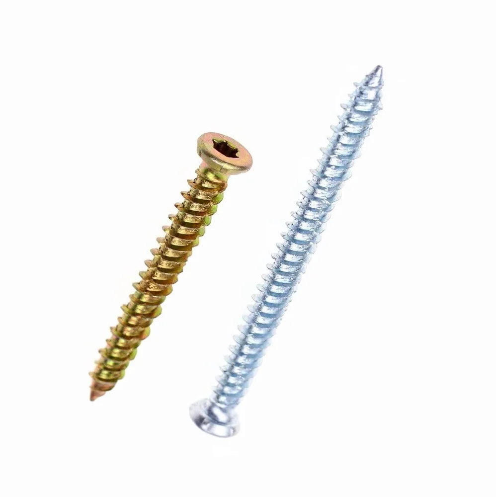 Cement screws manufacturer Yellow Torx 30 Socket Flat Head 7.5x102 Concrete Screw for Window sill