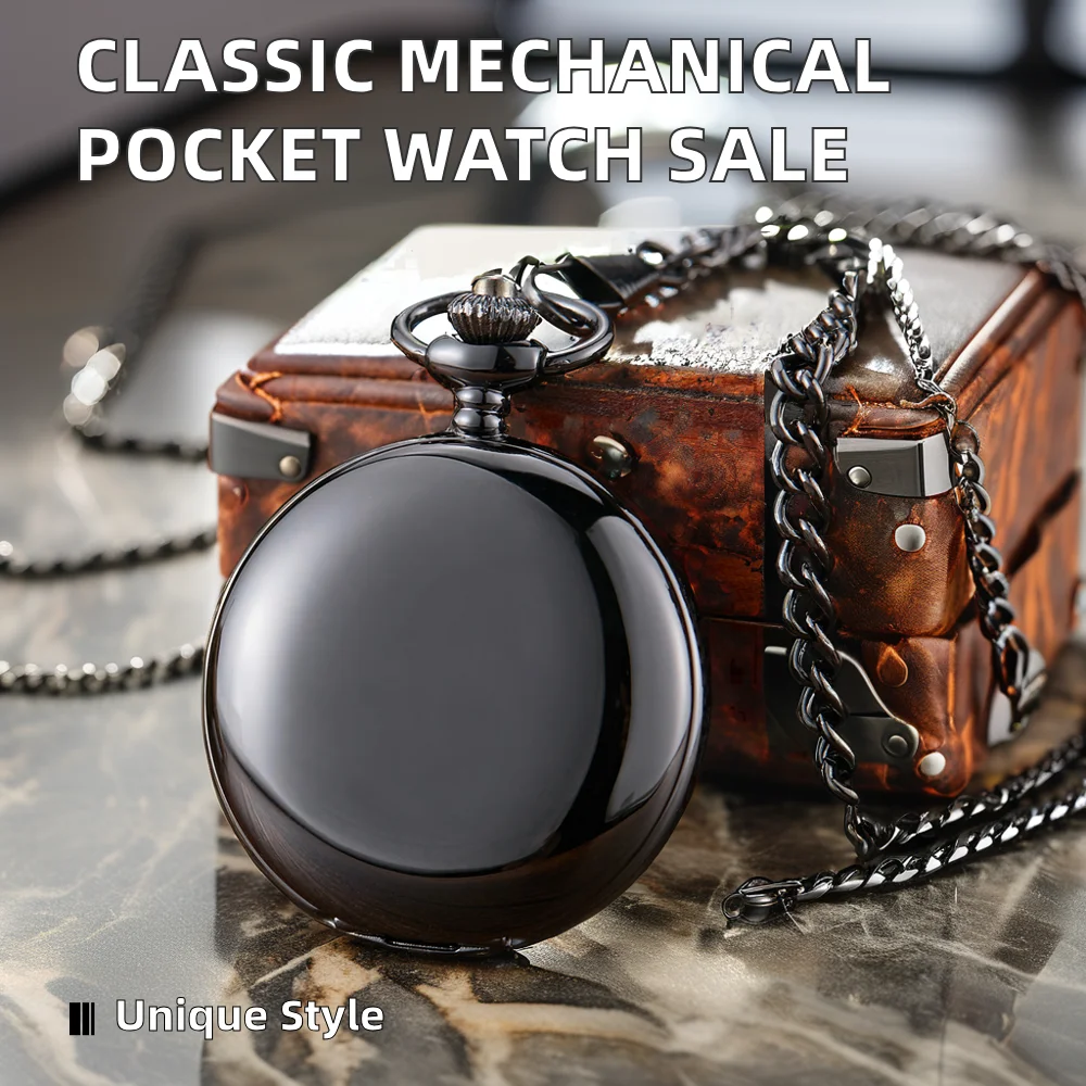 Hot Sale Unisex Classic Double-Sided Manual Mechanical Pocket Watch Vintage Modern Style Silver Case Perfect Gift for Men Women