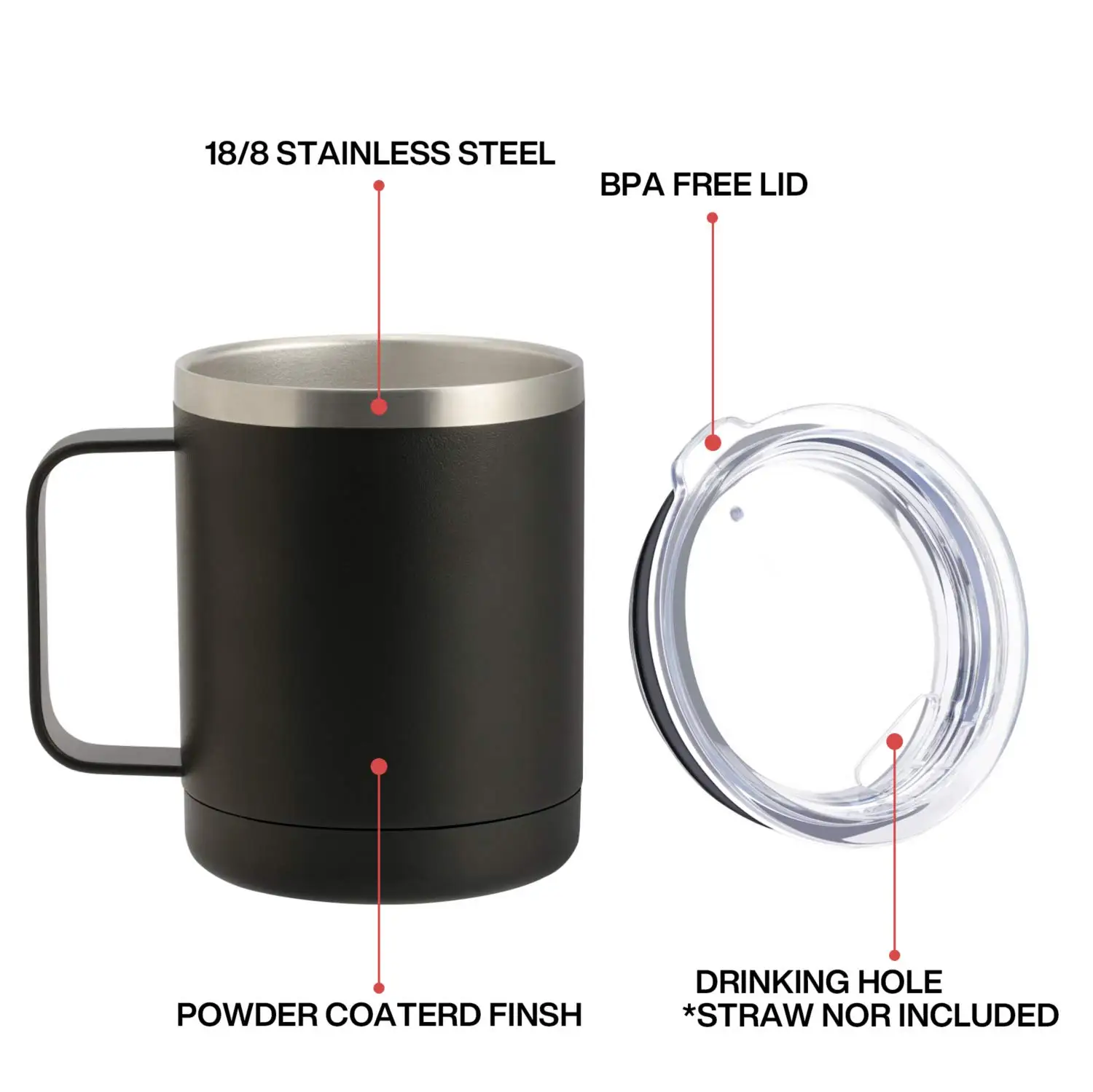 Low Price 12Oz Reusable Stainless Steel Coffee Mugs Cup