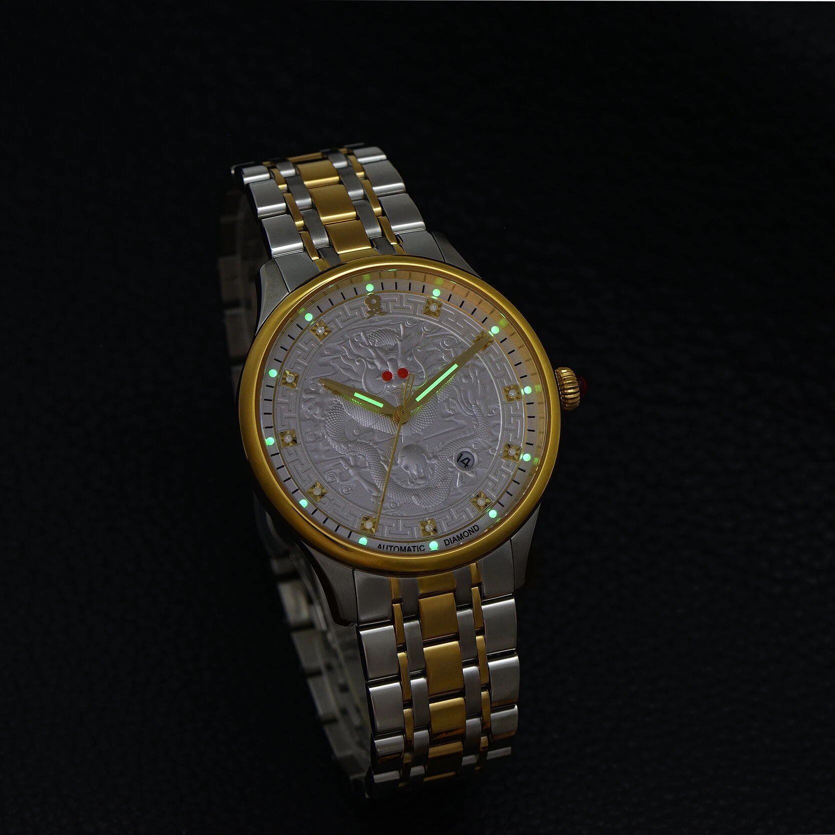 Watches For Men Automatic Date With Luminous Hands Mechanical Relojes Personalizados Golden Clocks