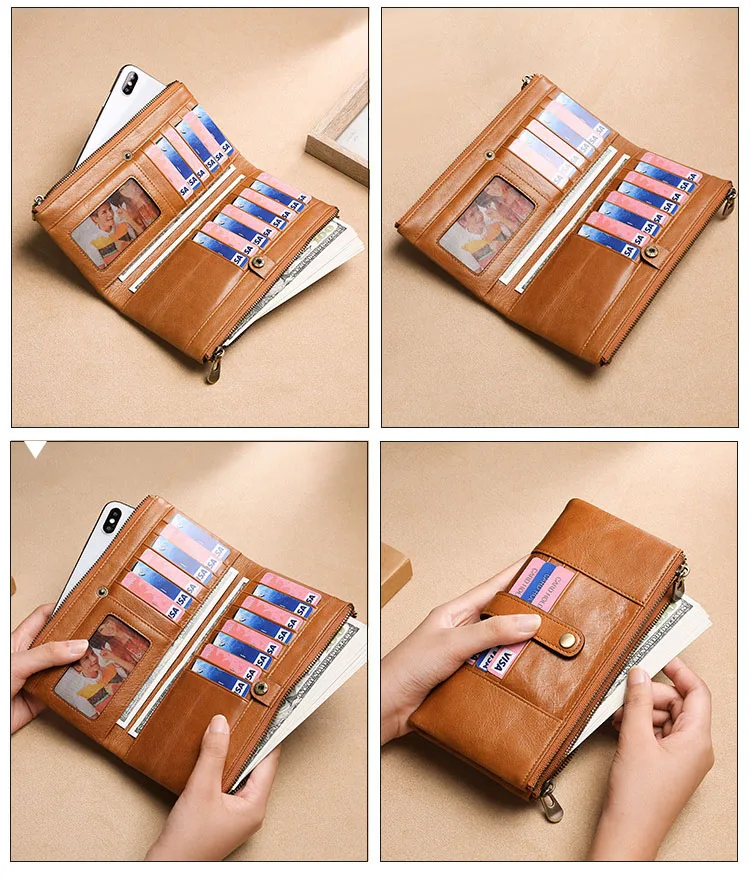 Wholesale Fashion Genuine Leather Custom Women Leather Wallet