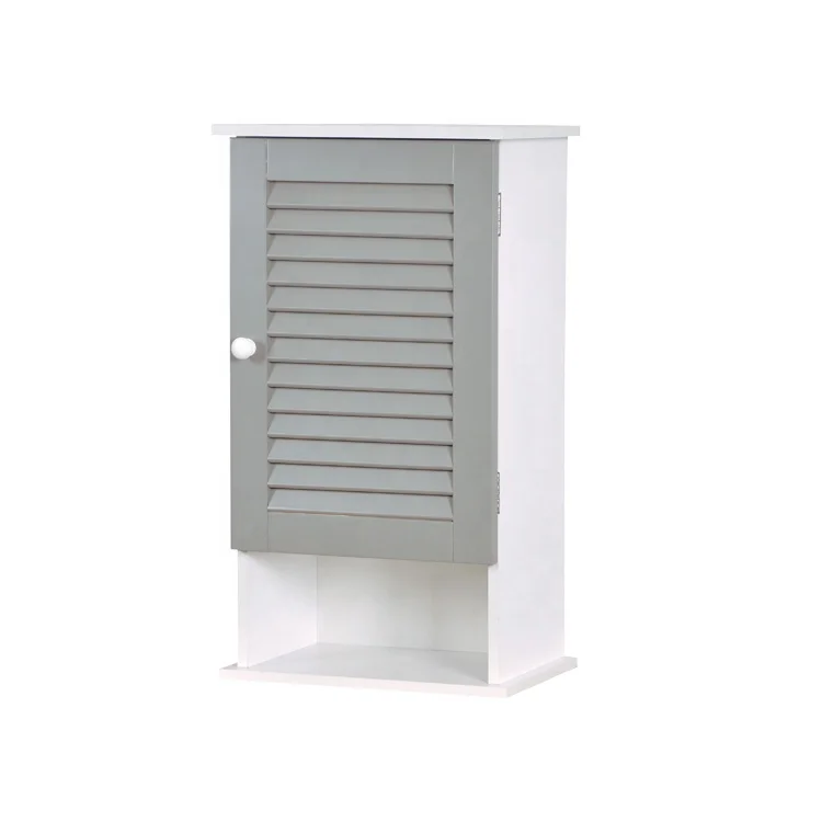 
Bathroom wall cabinet with shutter door, wooden wall storage cabinet with adjustable shelf 