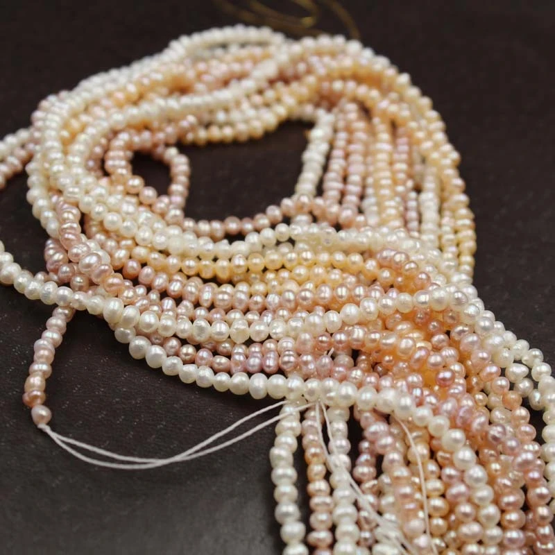 2-3mm potato shape DIY small pearl strand for making jewelry freshwater pearl wholesale