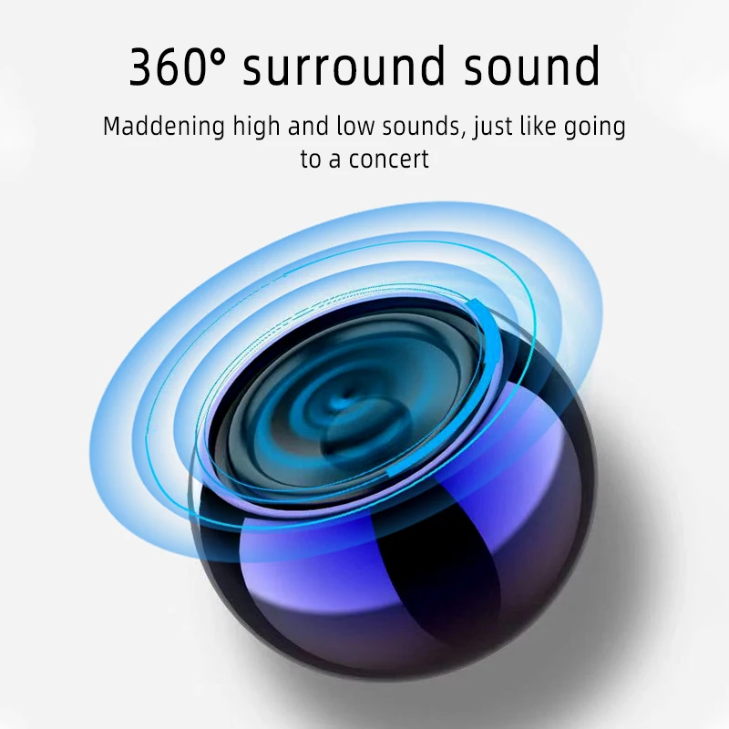 M3 Colorful Wireless Speakers 3D Mini Electroplating Round Subwoofer Stereo High Volume Outdoor Portable Home Mini Small Audio