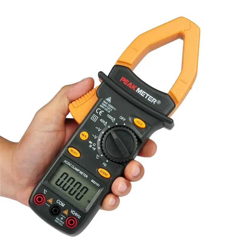  Цифровой токоизмерительный зажим PEAKMETER PM2101 с автоматическим выбором диапазона 1000 А переменного и постоянного тока тестер частоты
