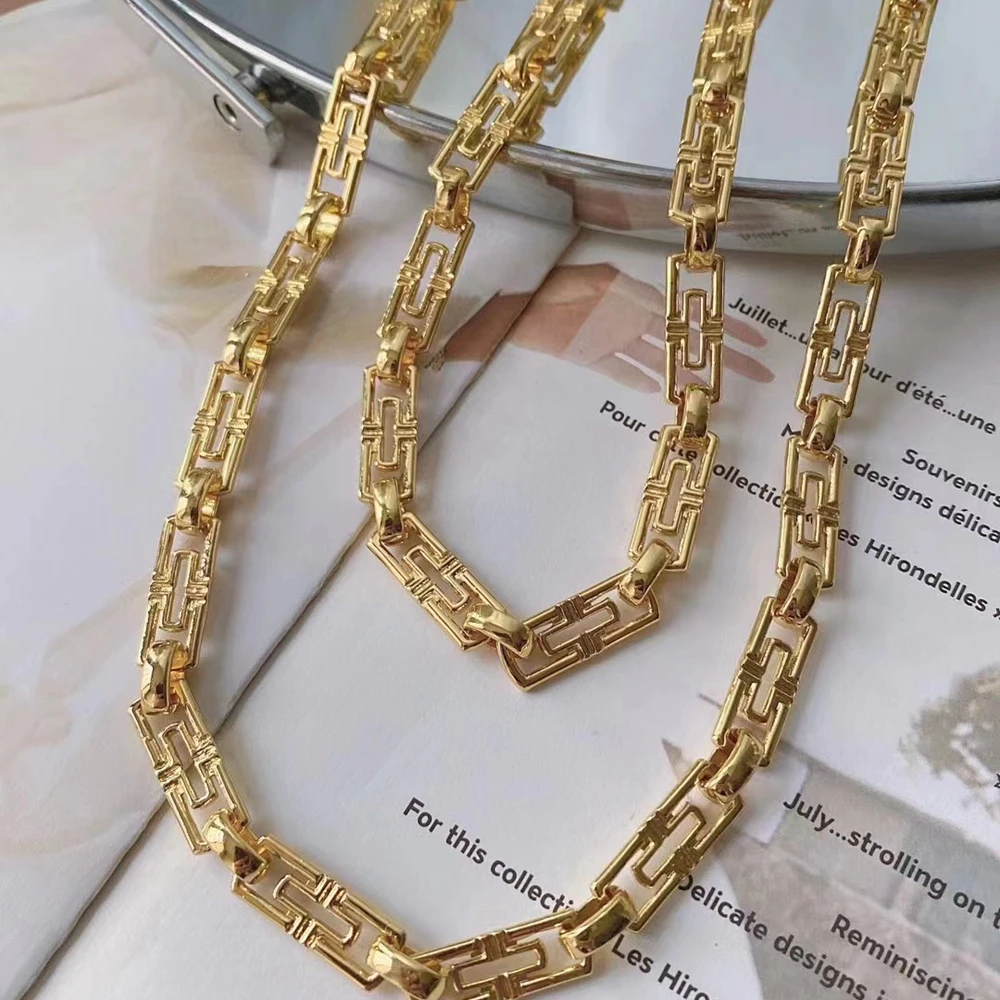 Gold Plated Brass Clasp Links Connector 18K Roll Chain Body Chain For Fashion Design