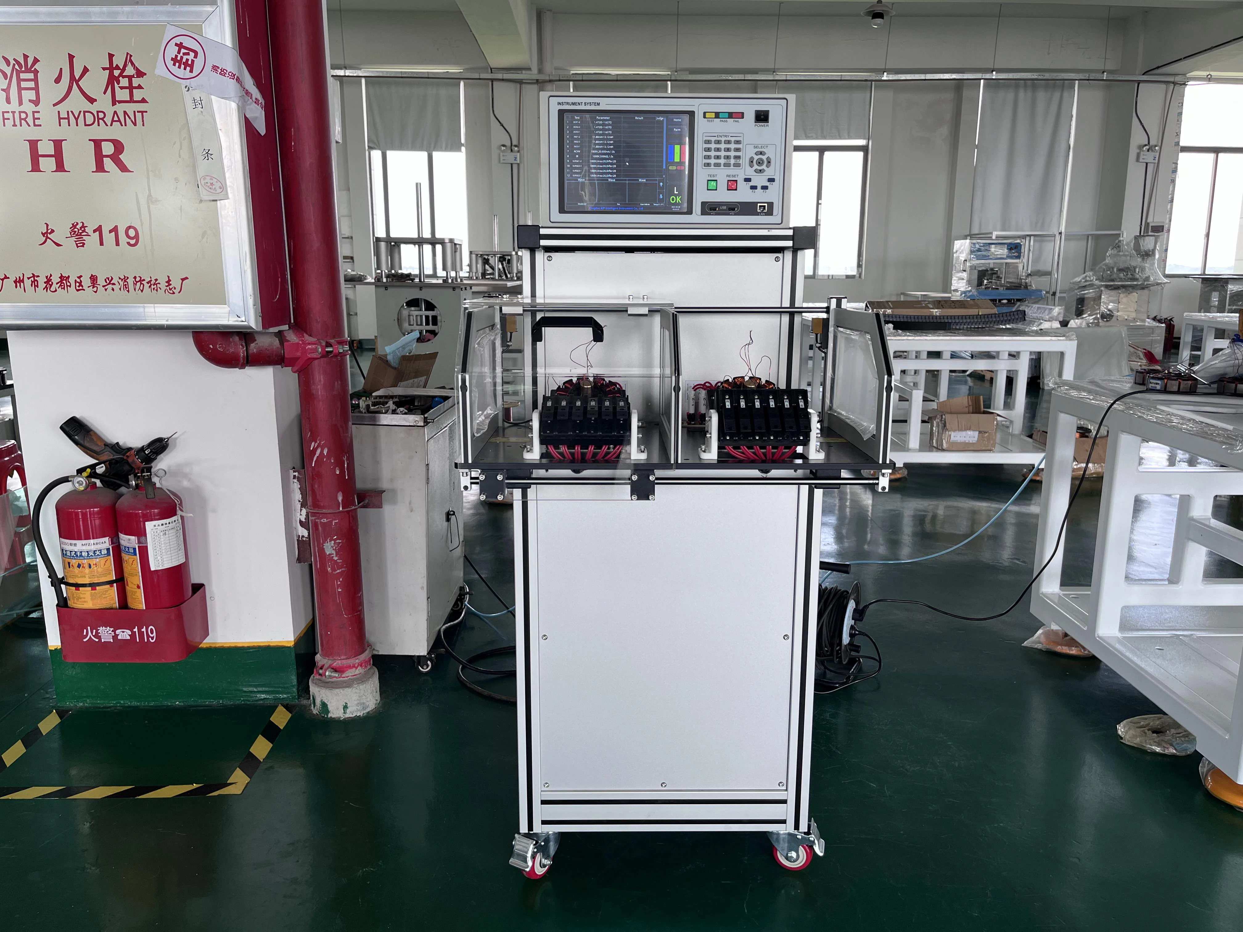 DR Air conditioner BLDC motor stator winding Electronic testing panel machine with 2 stations