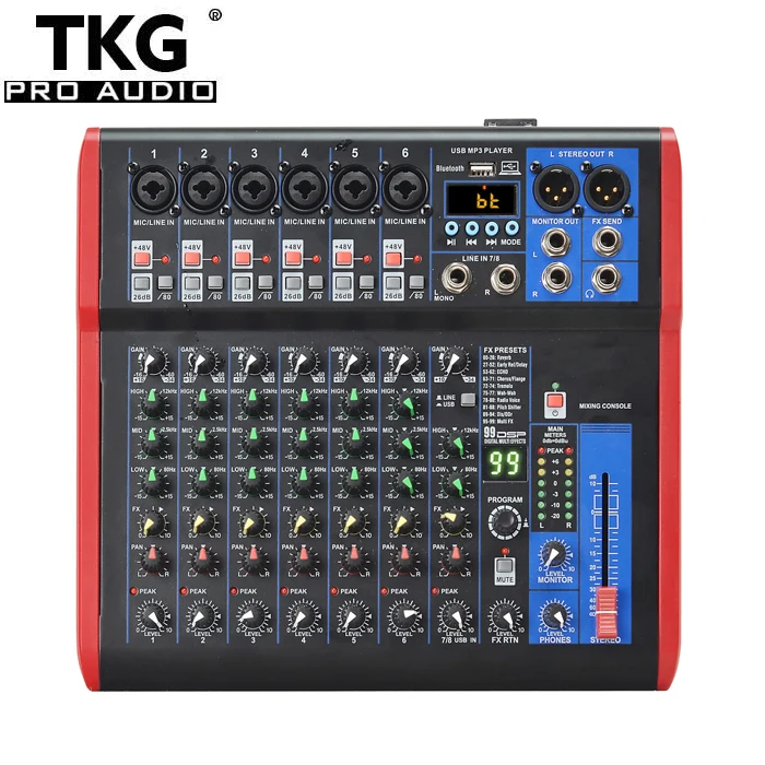 TKG SI-8UX 99 dsp LED сценическое платье для выступления на сцене звуковой динамик смеситель Звук 8 канальный микшер 8-канальный сетевой видеорегистратор