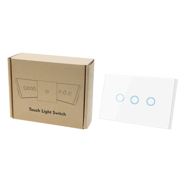 
Touch panel 3 gang phone wifi controlled light switch 220v for sale 