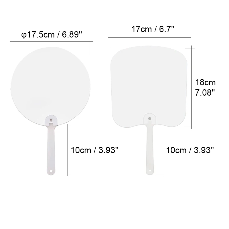 Customized Double Side Printing Advertising Plastic Fan Sublimation Blank Plastic Hand Fans
