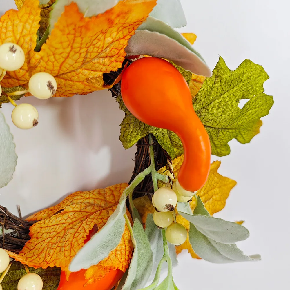 Thanksgiving Harvest Festival Maple Leaf candlestick Decoration Maple Leaf pumpkin acorn Fall Decoration Mini wreath 30CM