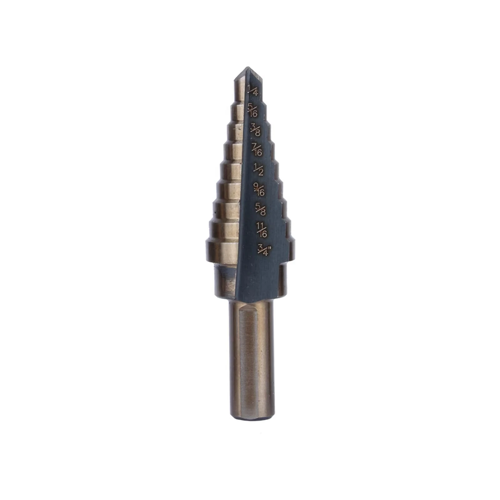 4-32mm hss step drill tool high speed steel hexagonal handle straight grooved step drill bits hss cobalt