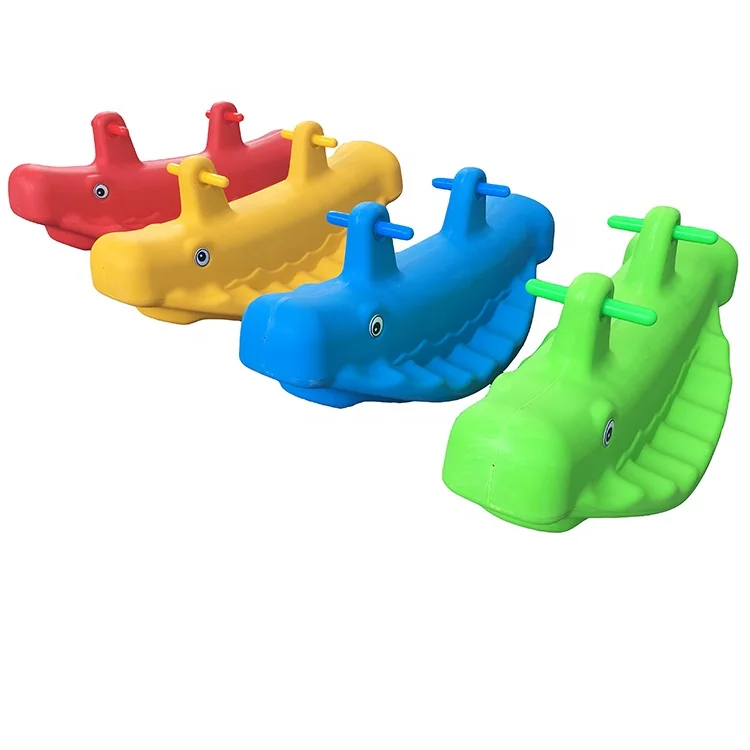 cheap double rocking horse  children indoor plastic seat rocker seesaw for kids