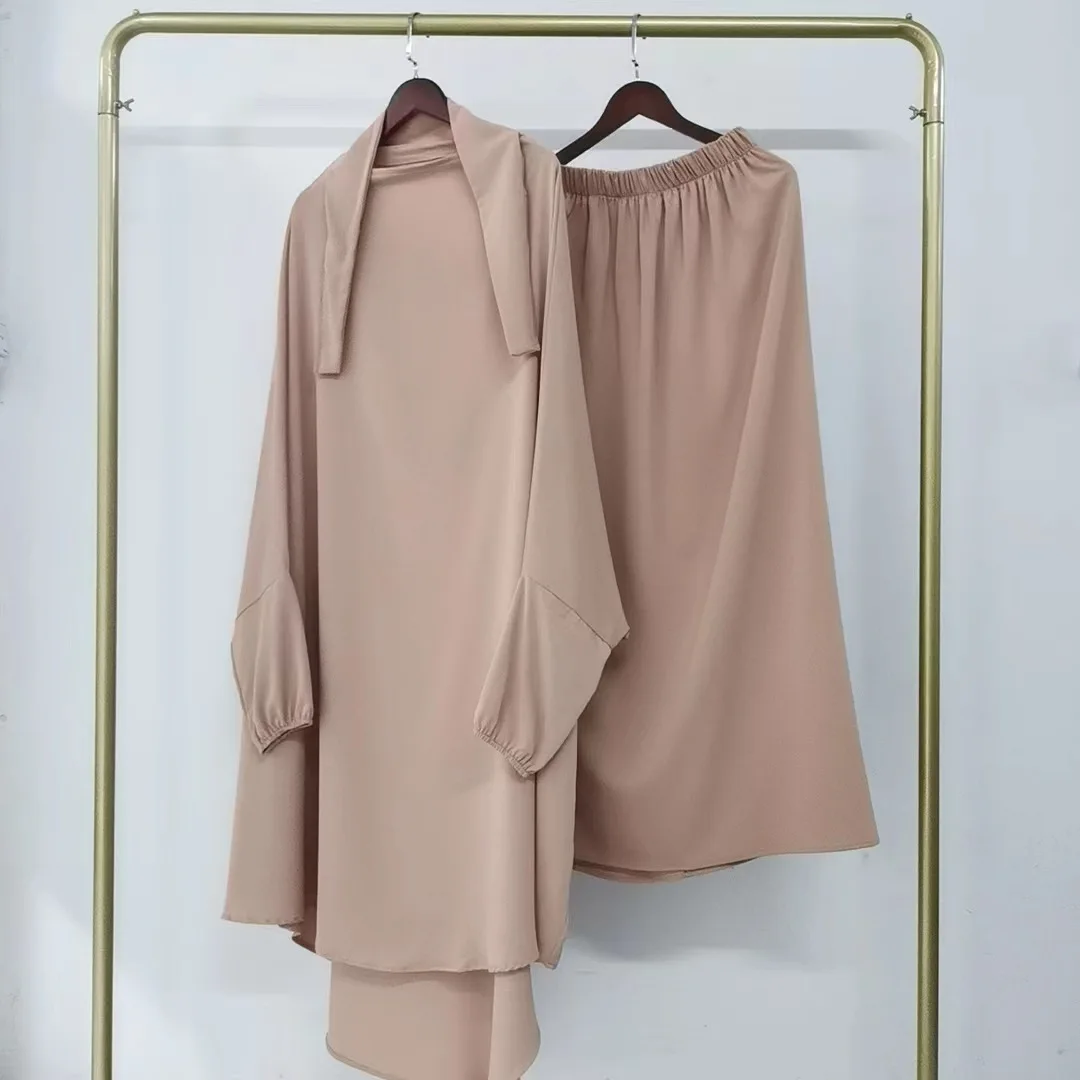 Manufacturer Well Made wholesale 2 pieces nida prayer dress arabic jilbabs for women