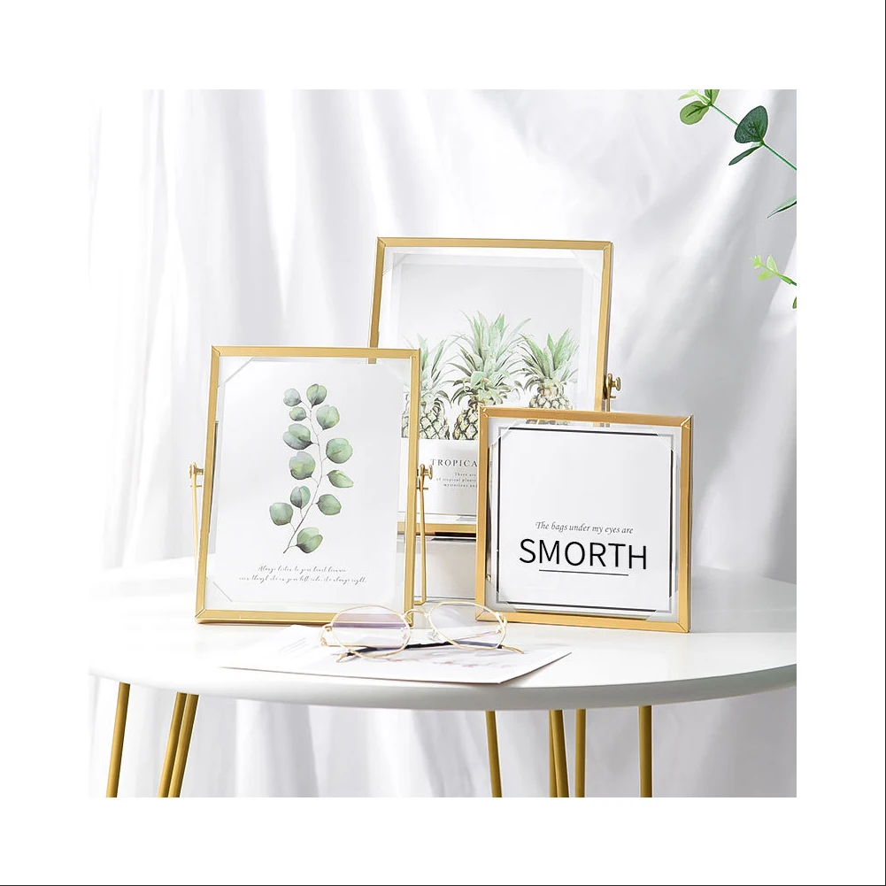 2022 Nordic Gold Metal Painting Picture Poster Frame DIY Wall Photo Cube Frame Baby A4 Poster Black Family Decorative Frame