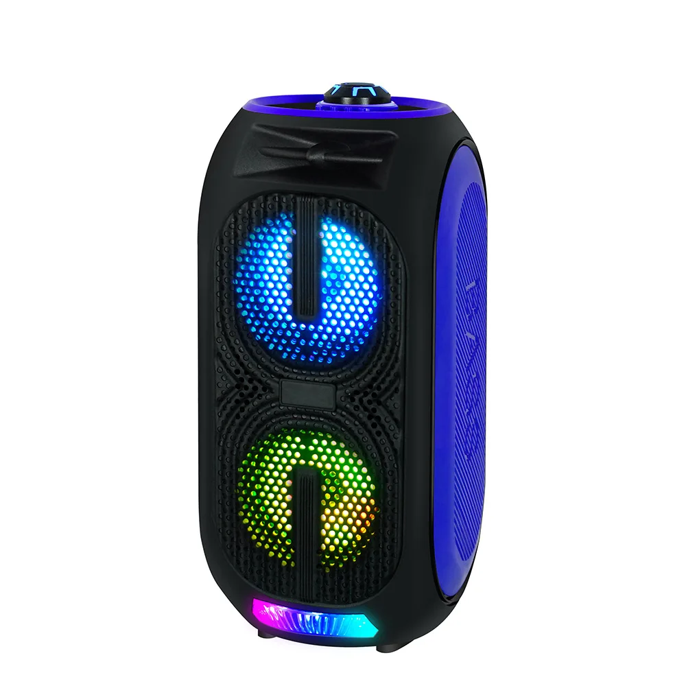 New cross-border e-commerce dual four-inch outdoor sports speakers LED lights portable card U disk K song portable audio Y2188