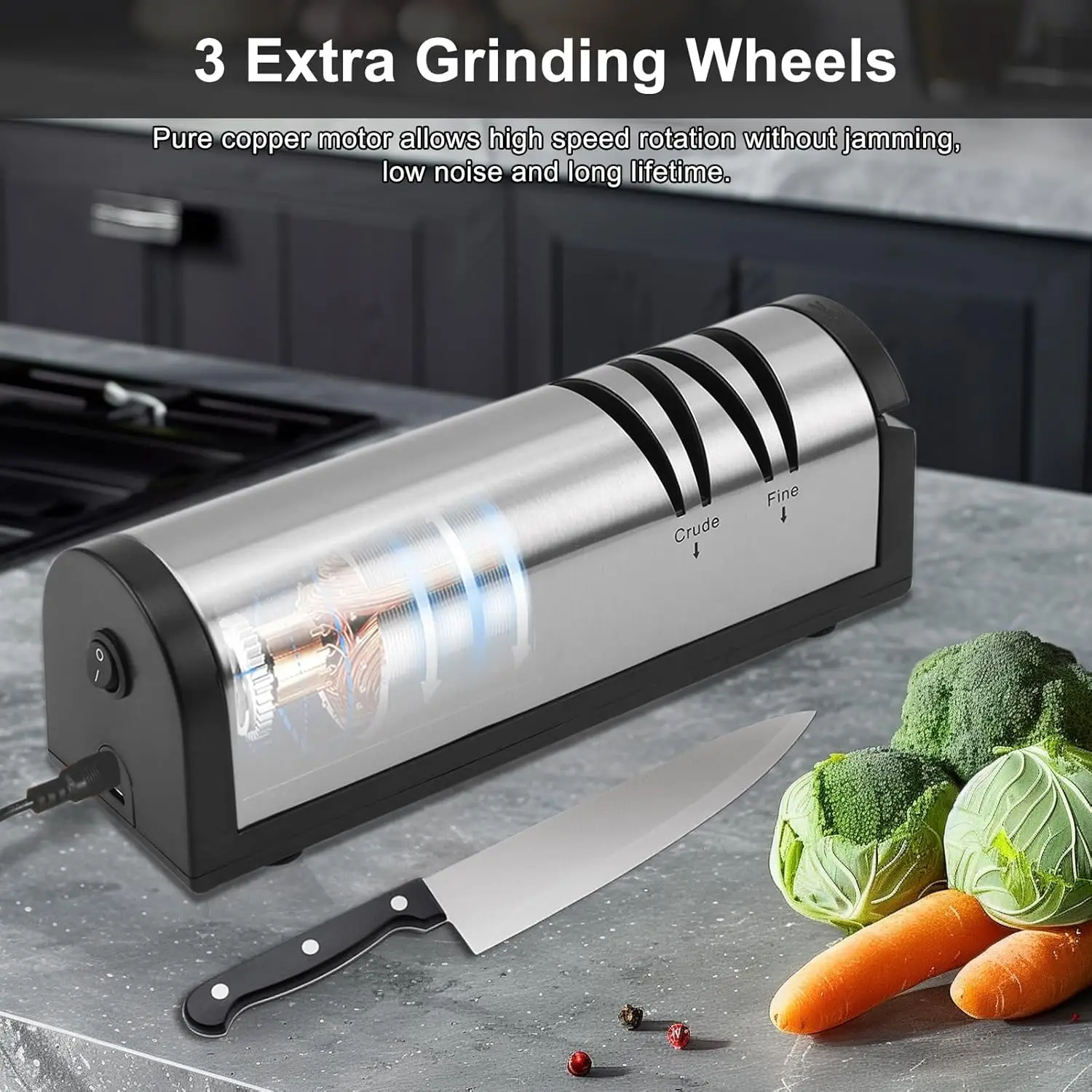 Customized Logo Portable Electric Kitchen Knife Sharpener Professional Knife Sharpener Electric