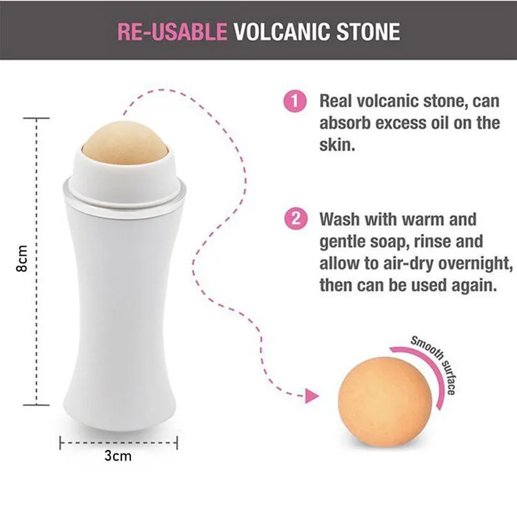Wholesale Attractive Portable Face Oil Control Absorbing Blotting Volcanic Roller Small Oil Absorbing Roller