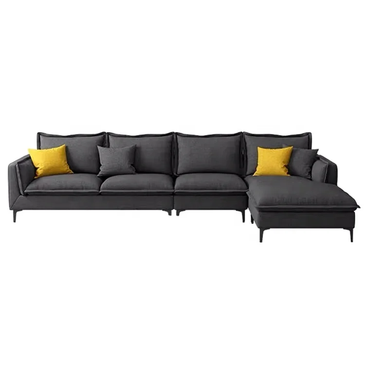 Hotel Dining Home Furniture American Style Fabric Lcouch Living Room Sofa L Shape Sectional Sofa