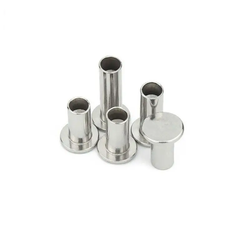 China Manufacturer Rivets Pan Flat Head 3/8 3/16  Semi-hollow Semi-tubular Rivets Aluminium Stainless Steel Semi Tubular Rivet