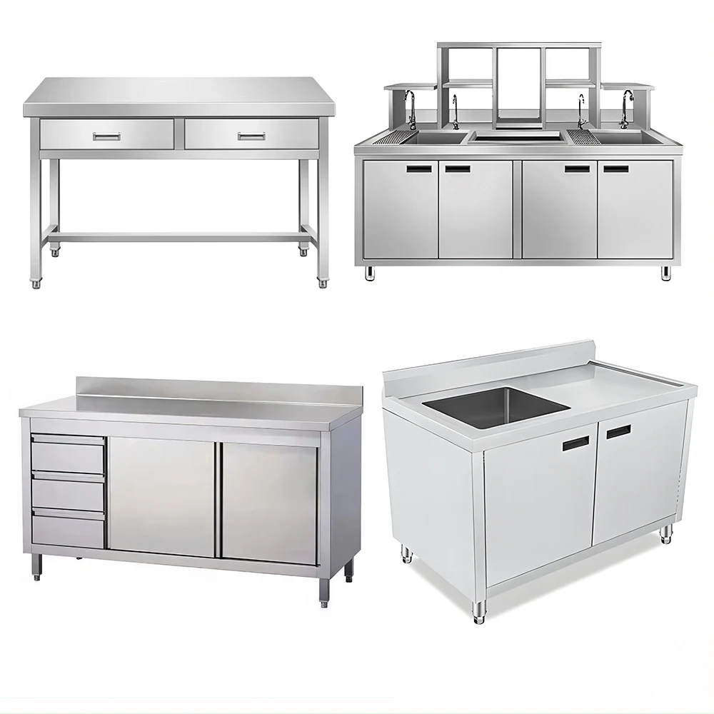 Factory customization Commercial Stainless Steel Milk Tea Shop Counter Restaurant Bar Bubble Tea Shop Work Station