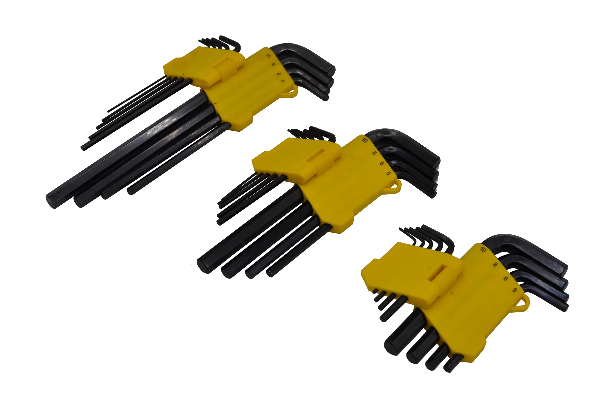 YUTE 9PCS Arm flat end short Hex Key& Black finish Allen wrench set