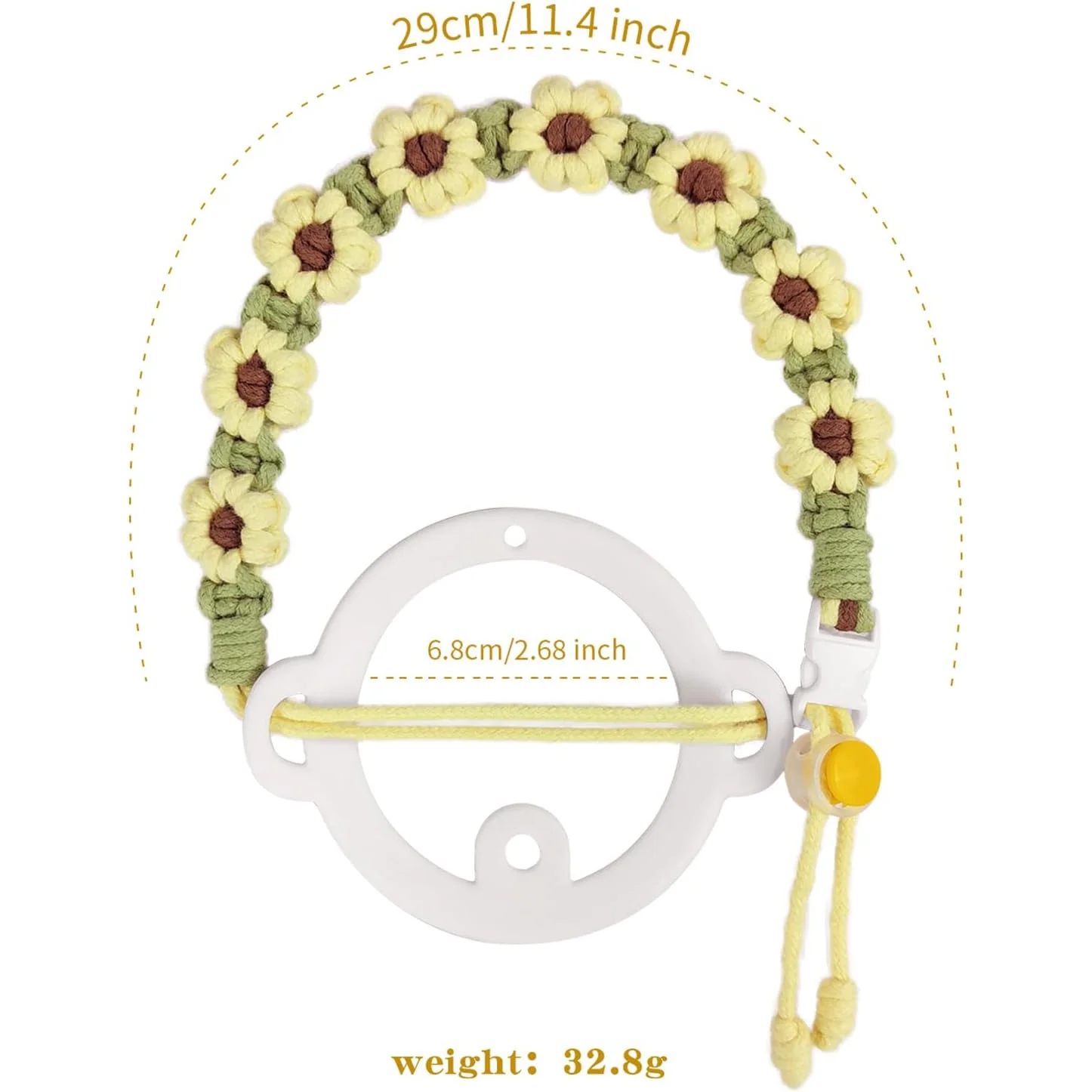 2024 Water Bottle Strap Handmade Daisy Paracord Handle for Coffee Cup Strap Silicone Water Bottle Accessories for Gyms Cycling