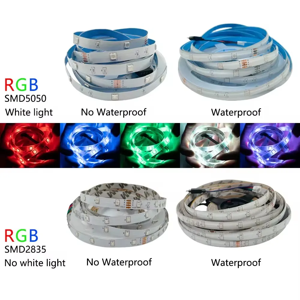 Led Strip Lights Smd 5050 Snake Lucse Flexible Waterproof Led Strip Lights 5 Meter Smart Rgb Rgbic Colorful Luces