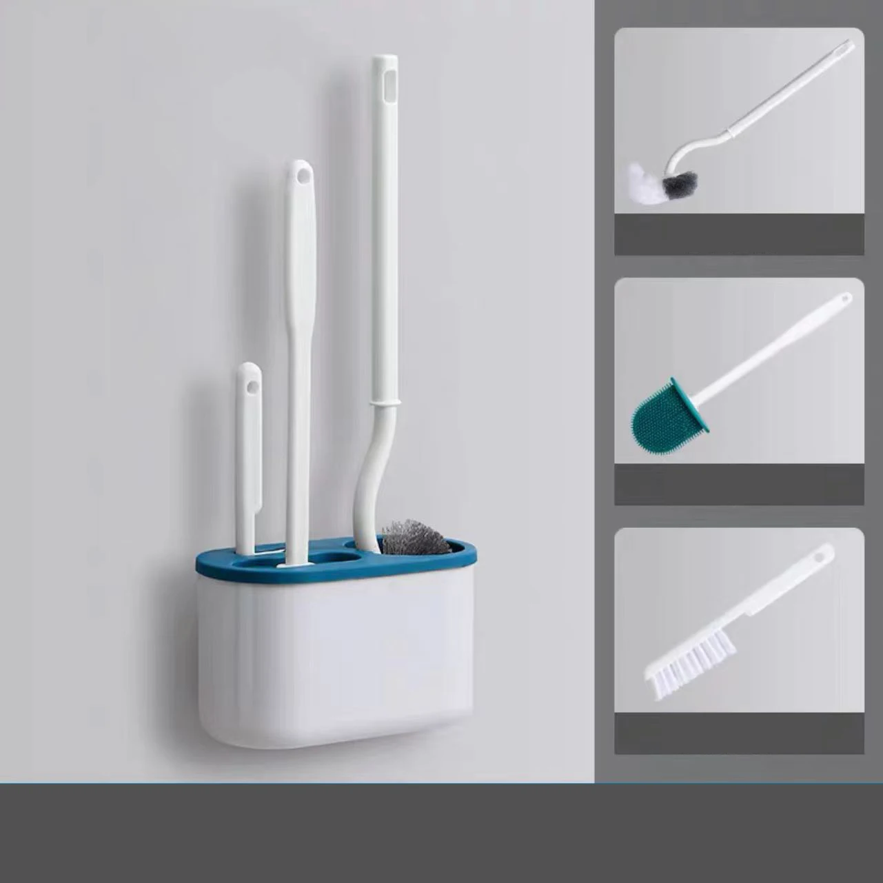3 в 1 набор черно-белых Щеток Для Чистки унитаза со съемной ручкой