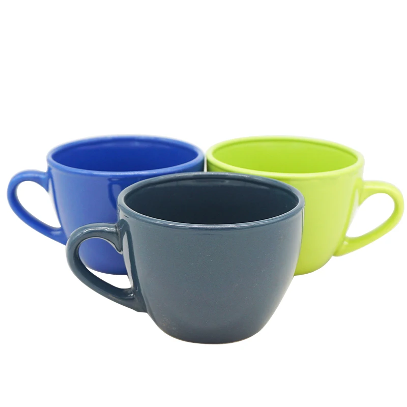 Custom restaurant colorful small 6oz cappuccino espresso coffee tea milk kid ceramic mugs.