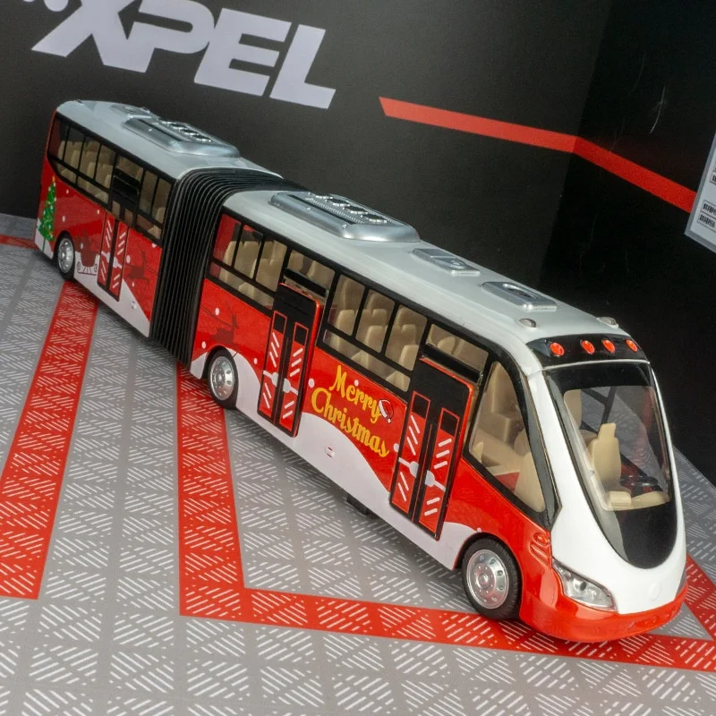 Children Diecast Metal Model Two-Day Bus CarToy Alloy Double Deck Return Force Bus Model Toy With Light and Sounds